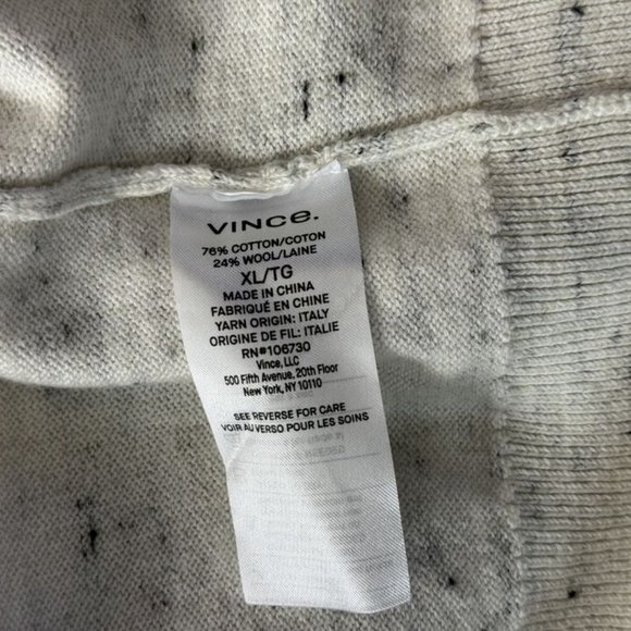 Vince Cotton Wool Pullover Sweater Mens XL NWOT $265 Long Sleeve Crew Neck Ivory - Picture 12 of 13